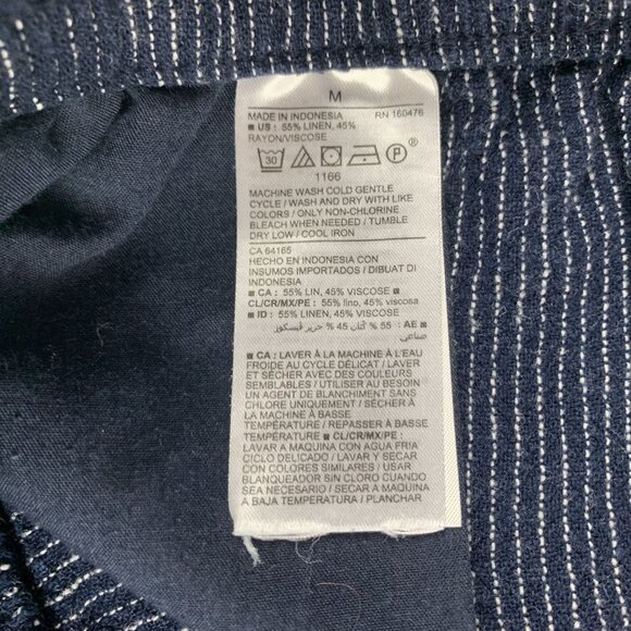 Old Navy Dark Striped Linen Blend Pull On Shorts M - Picture 4 of 5